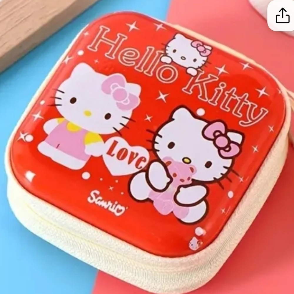 NWT! Hello Kitty Red Love Mini Zipper Coin Wallet